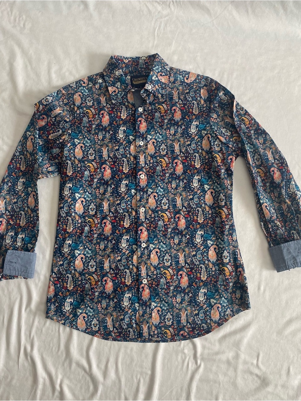 Daniel Cremieux Men’s Navy Paisley Multi-Color Button-Down Shirt - Size S